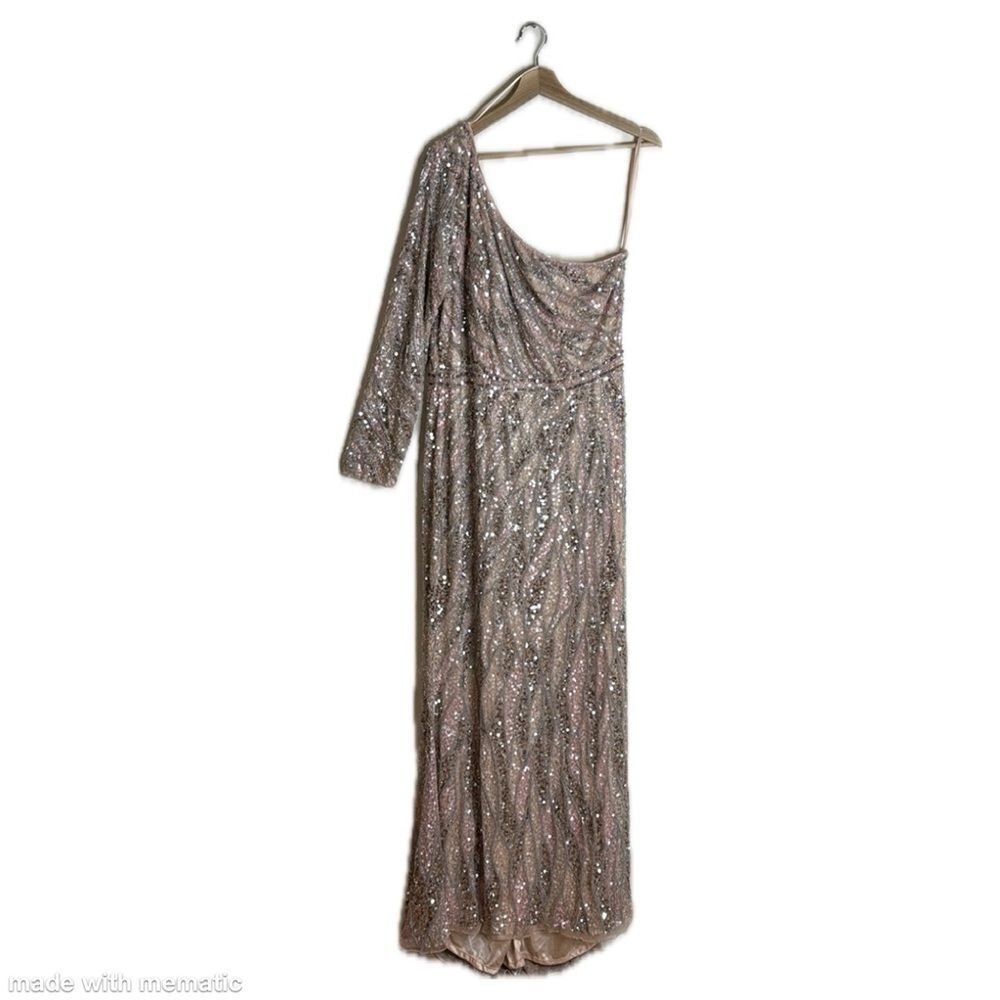 Mac Duggal One-Shoulder fully embellished sequin Sequin Gown dress size 16 4982 - Picture 2 of 13